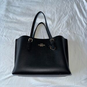 Coach Black Leather Tote Bag